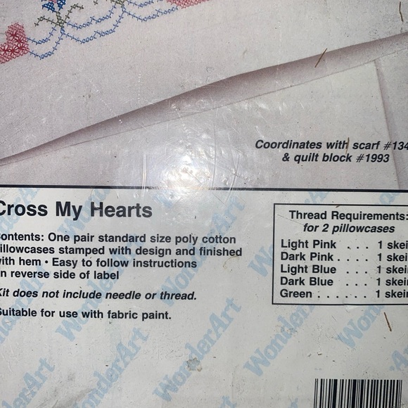VTG WonderArt Cross Stitch Pillowcases- NWD - Picture 3 of 6